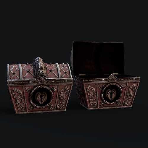 Treasure Chest Low-poly 3D model