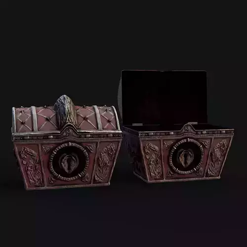 Treasure Chest Low-poly 3D model