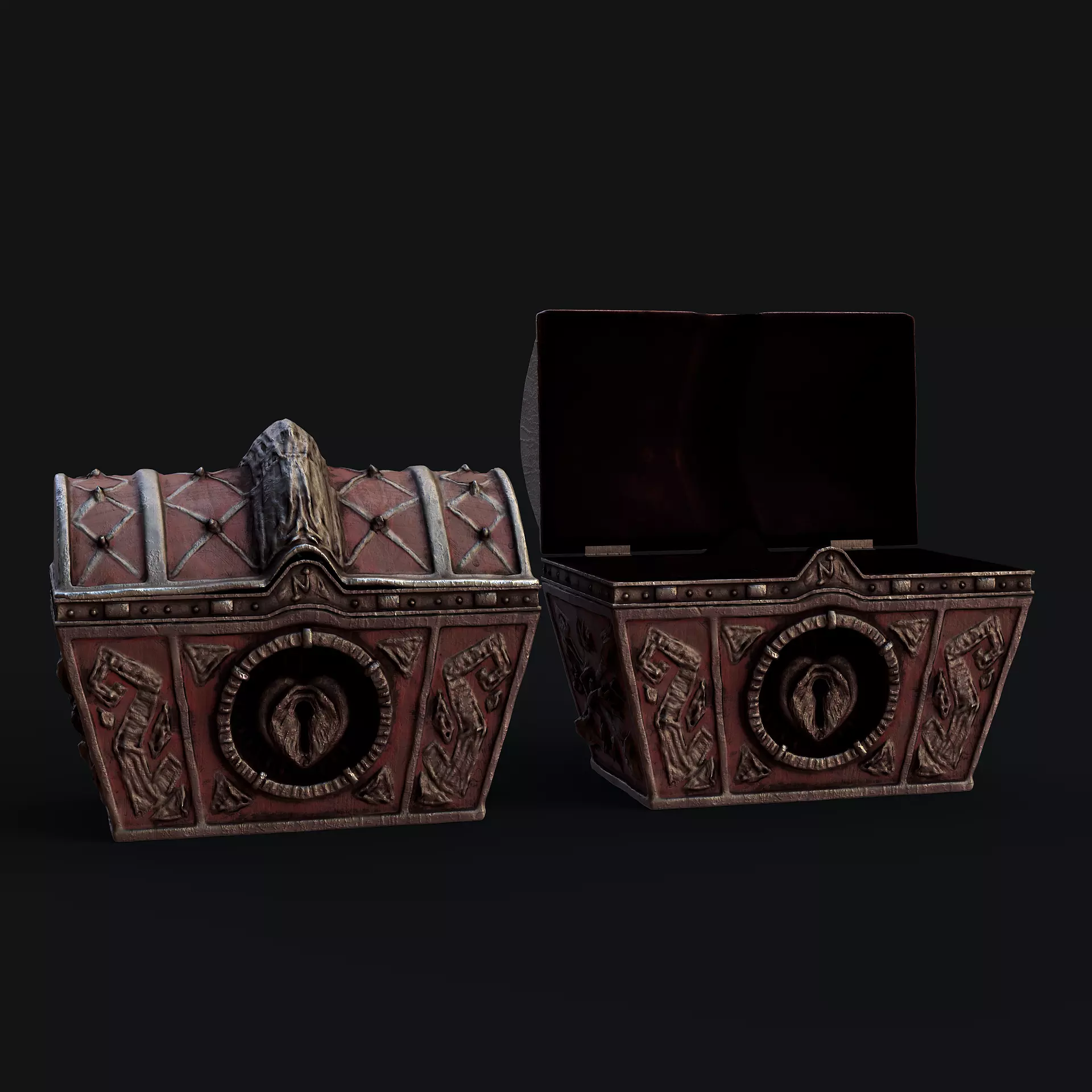 Treasure Chest Low-poly 3D model_0