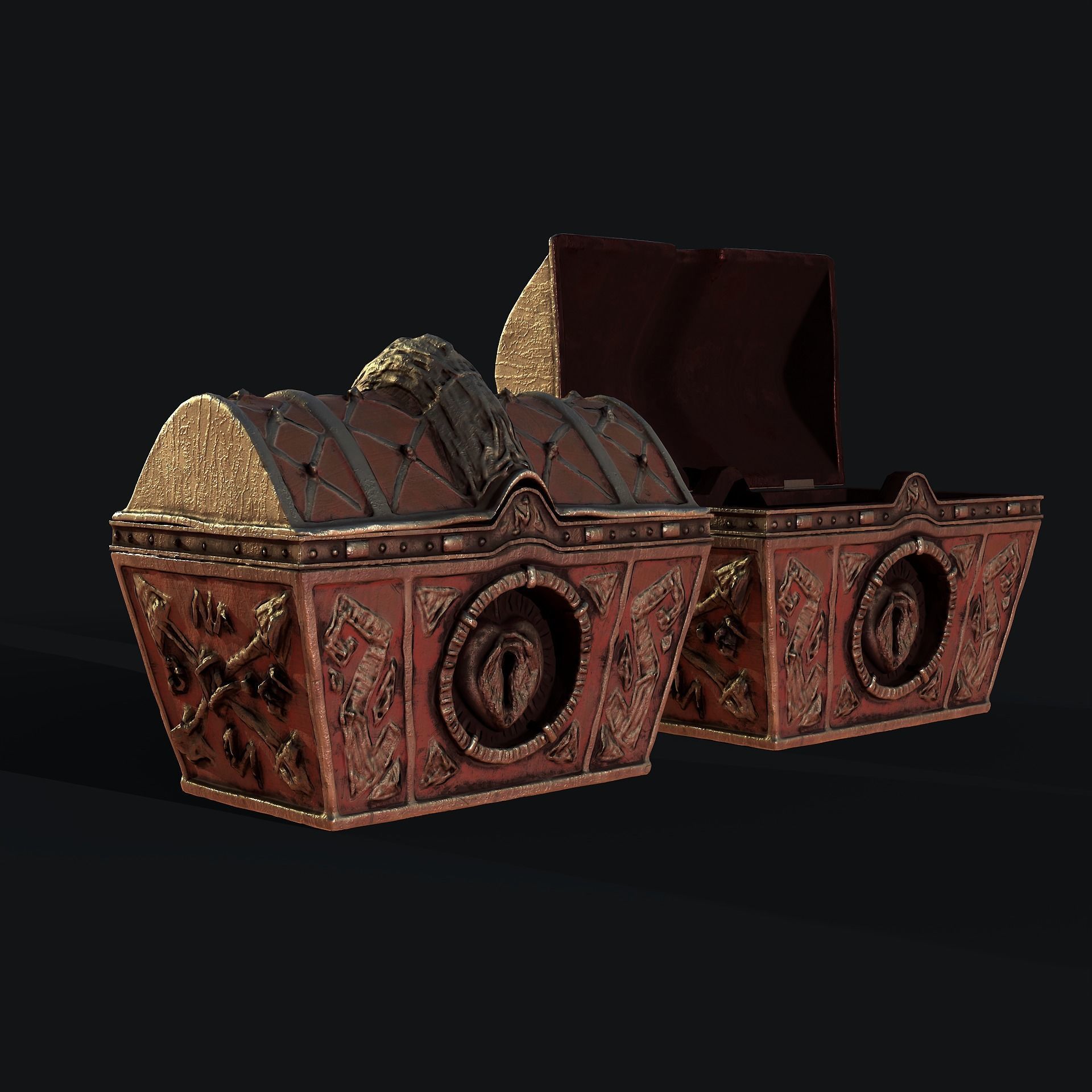 Treasure Chest Low-poly 3D model_7