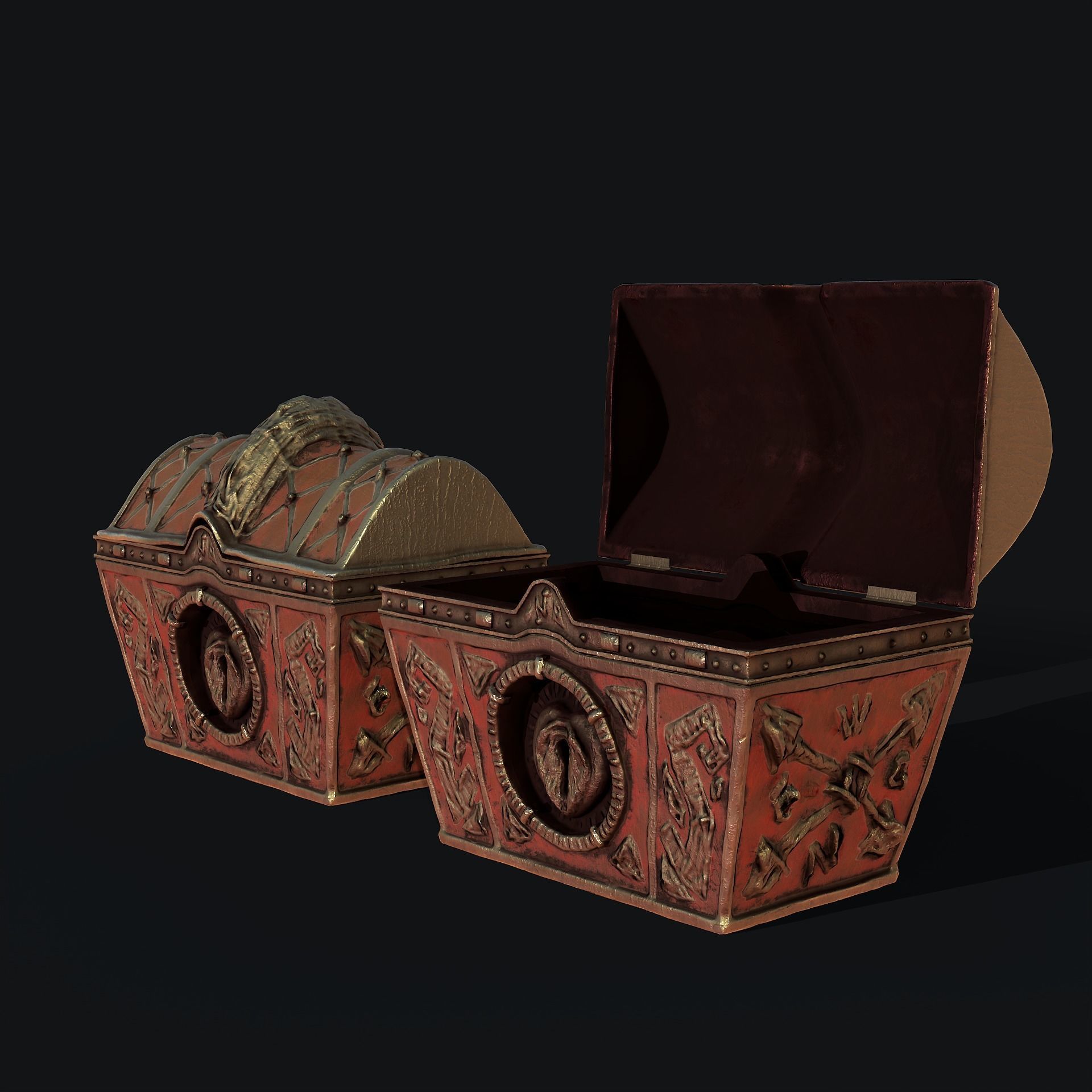 Treasure Chest Low-poly 3D model_3