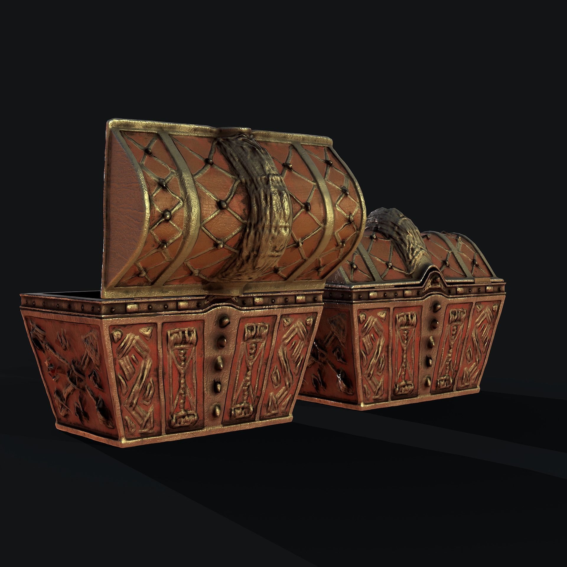 Treasure Chest Low-poly 3D model_4