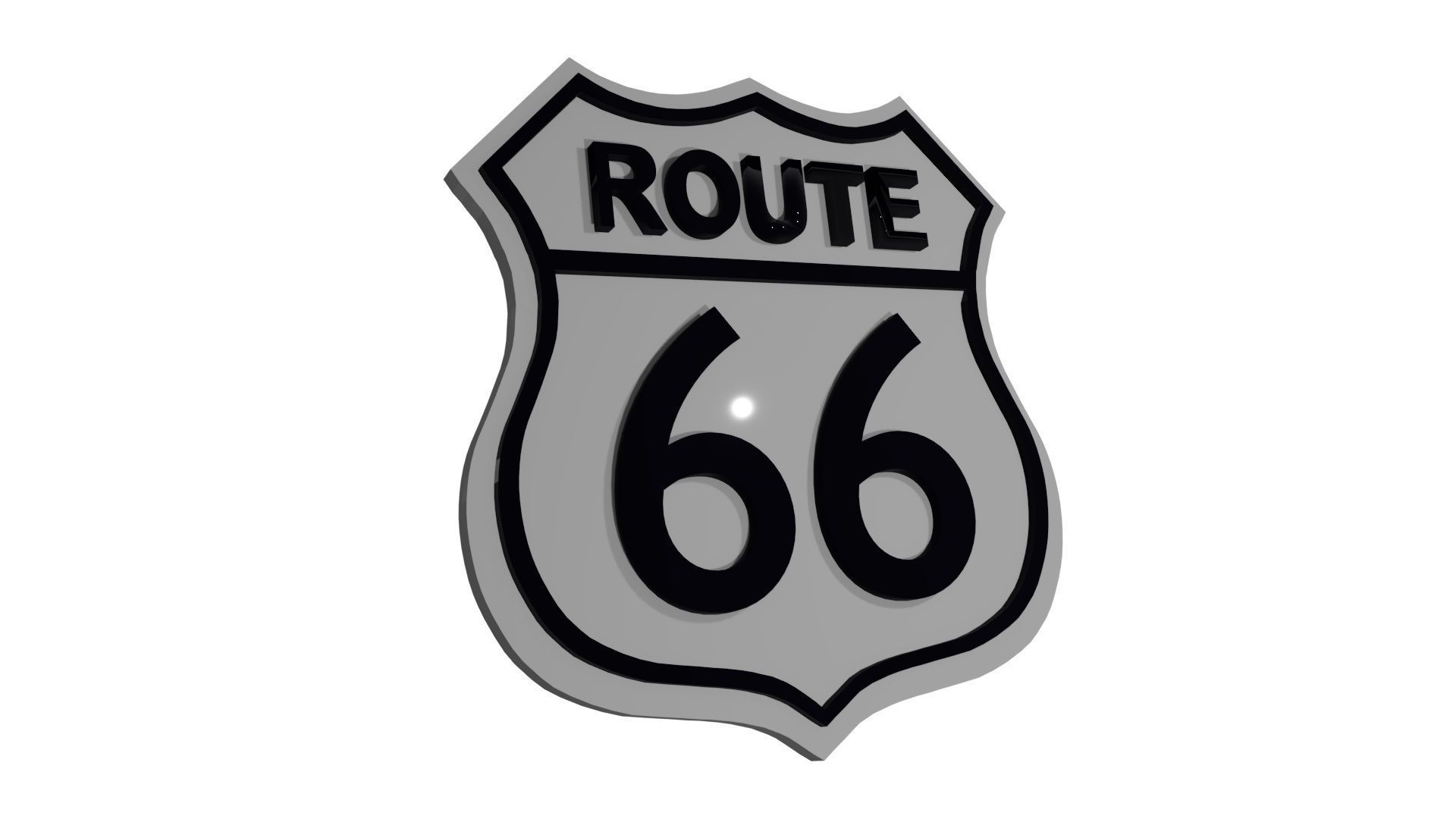 Route sixty six sign 3D print model_2