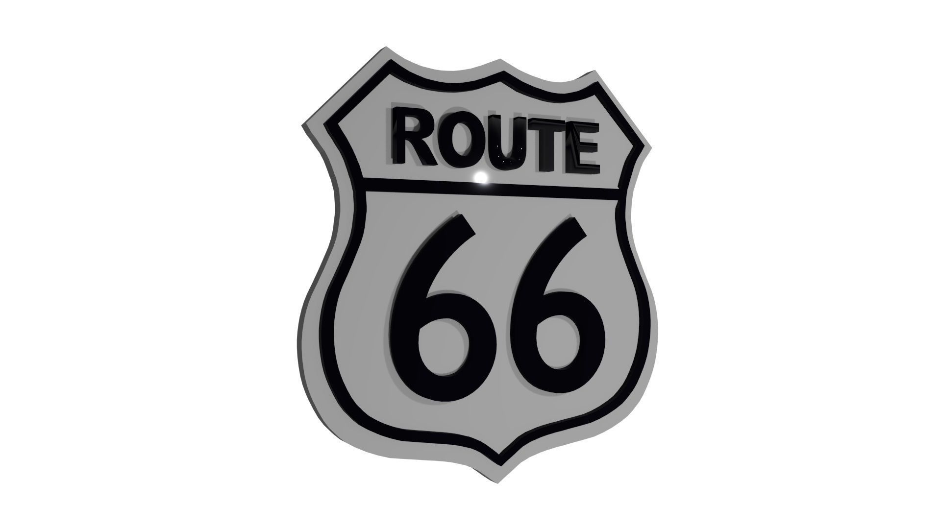 Route sixty six sign 3D print model_1