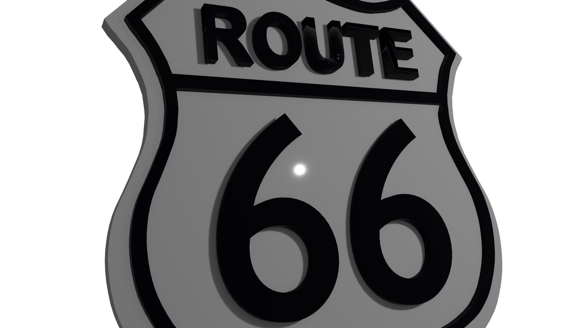 Route sixty six sign 3D print model_3