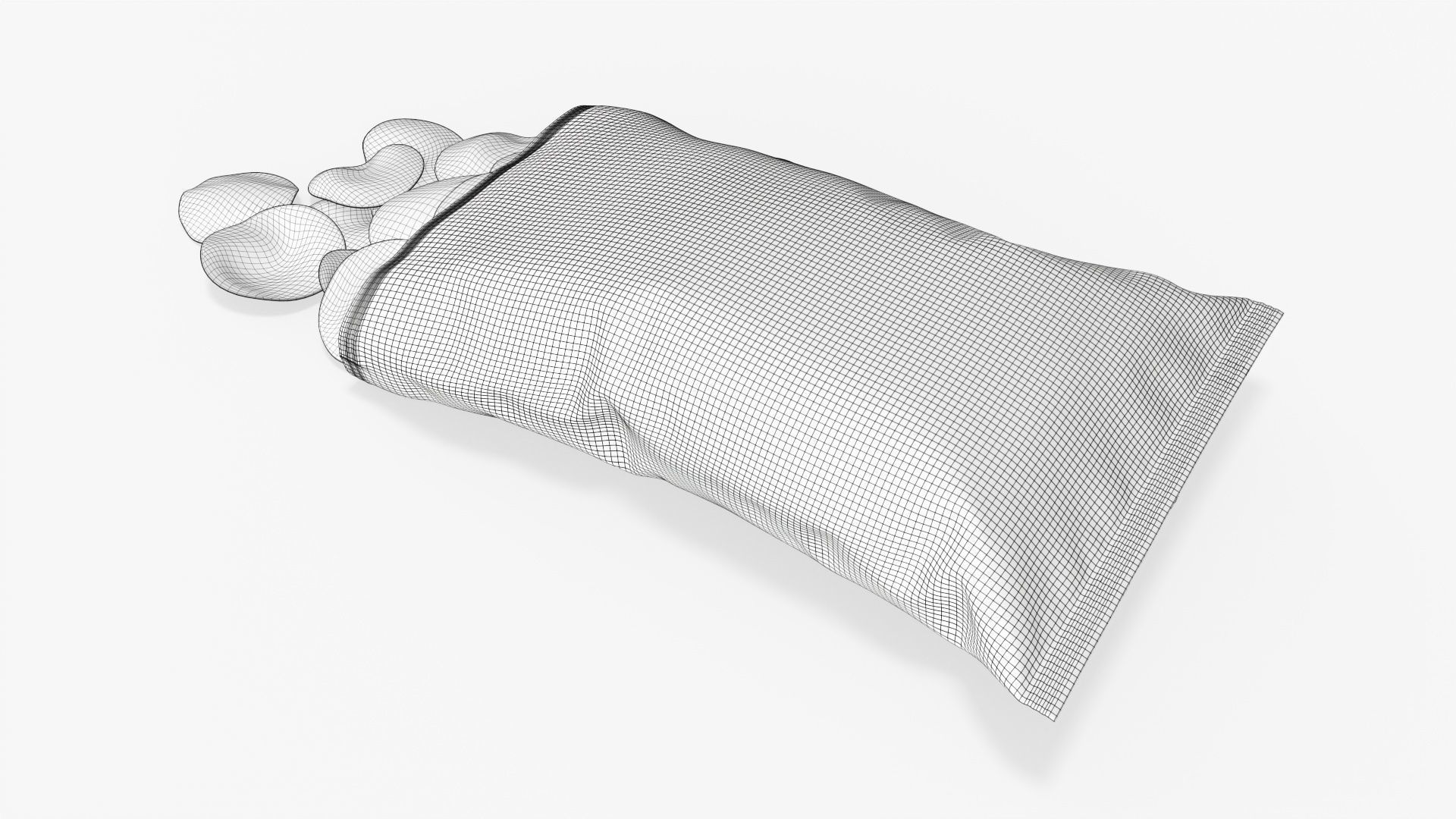 Potato chips package on ground with folds opened mockup 02 3D model_8