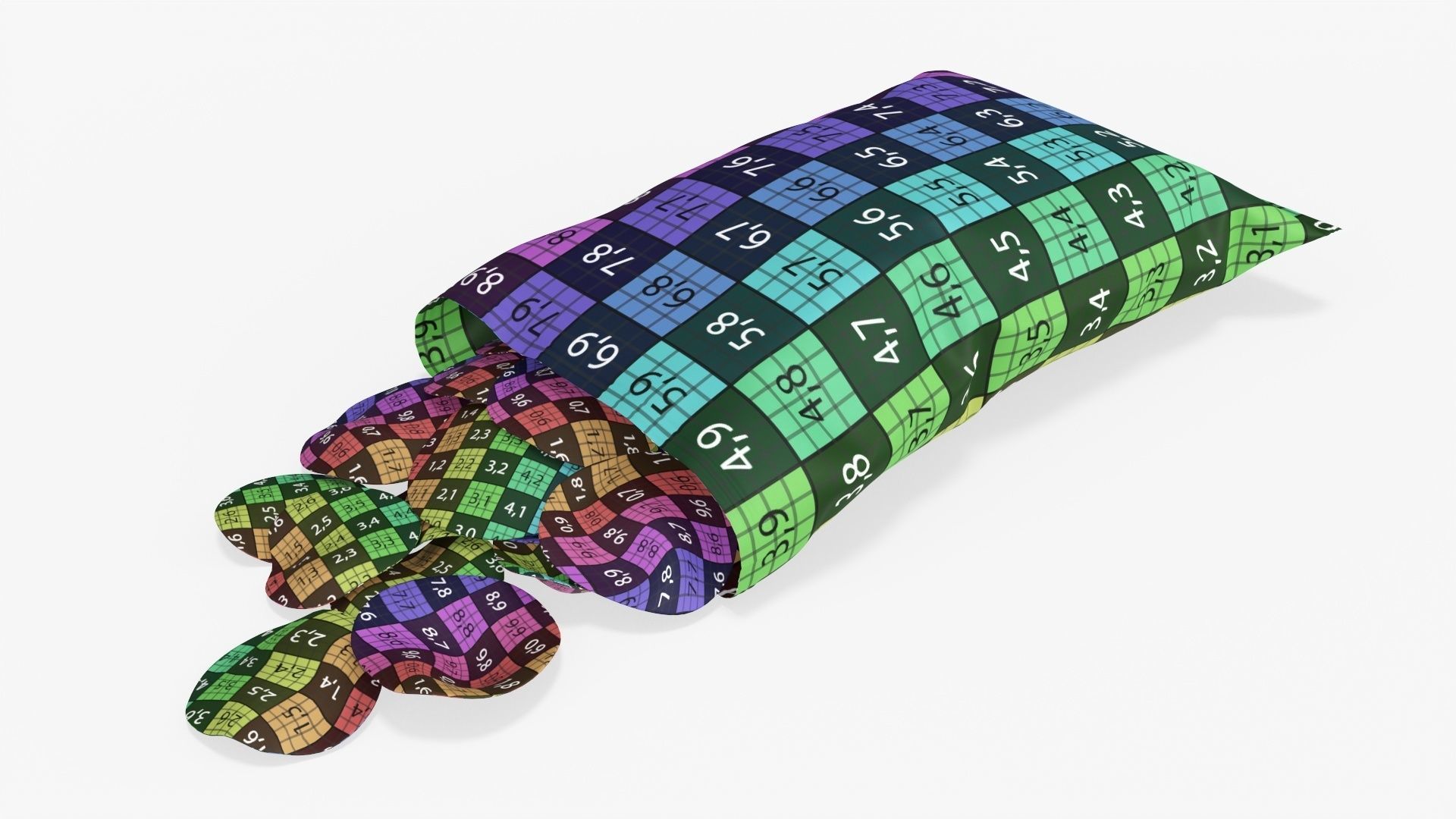 Potato chips package on ground with folds opened mockup 02 3D model_10