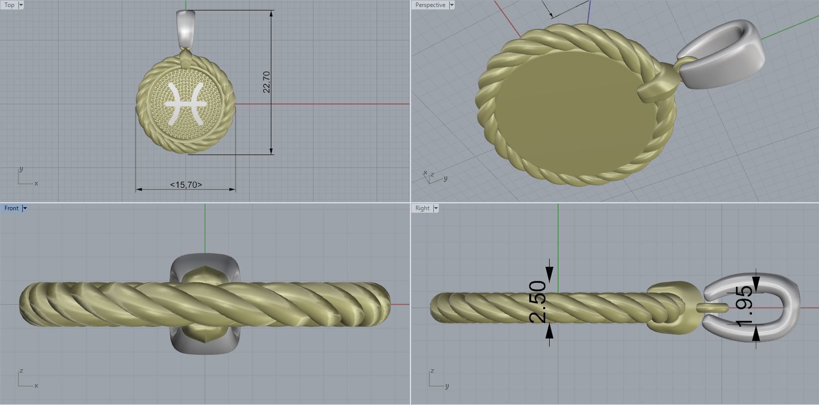 horoscope pendant 3D print model_2