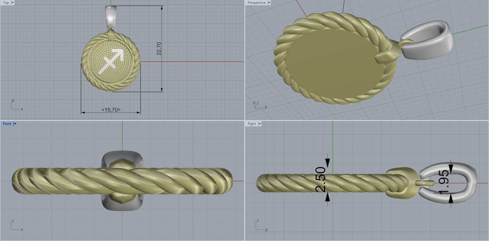 horoscope pendant 3D print model_2