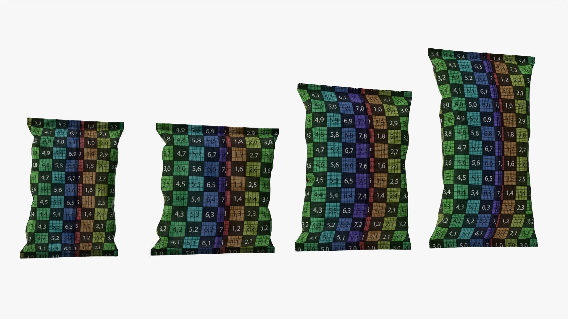 Potato chips packages with folds mockup 3D model_10