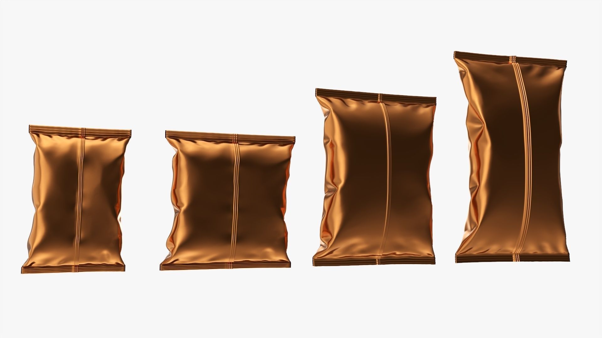 Potato chips packages with folds mockup 3D model_4