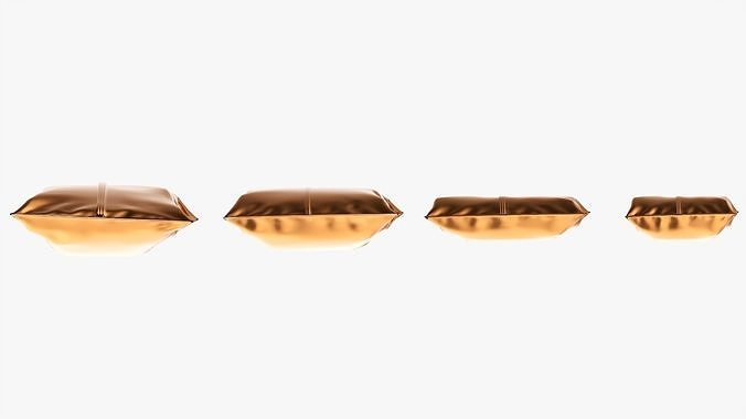Potato chips packages with folds mockup 3D model 6