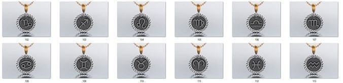 horoscope pendants 3D Model Collection