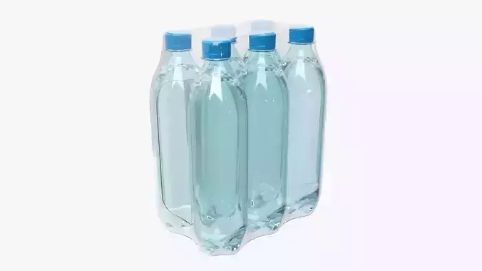 Wrapped water bottle six-pack
