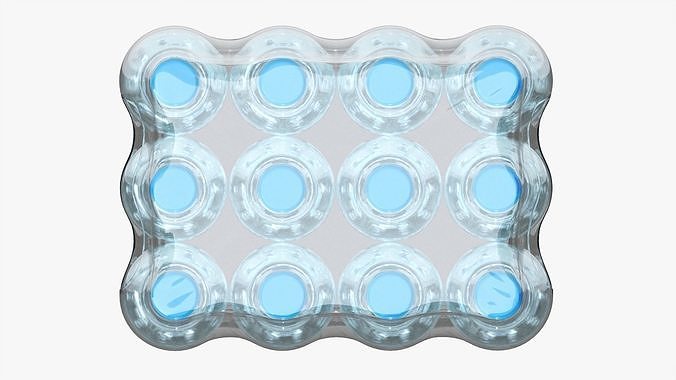 Wrapped water bottle twelve-pack 3D model 4
