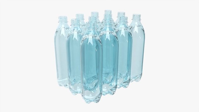 Wrapped water bottle twelve-pack 3D model 3