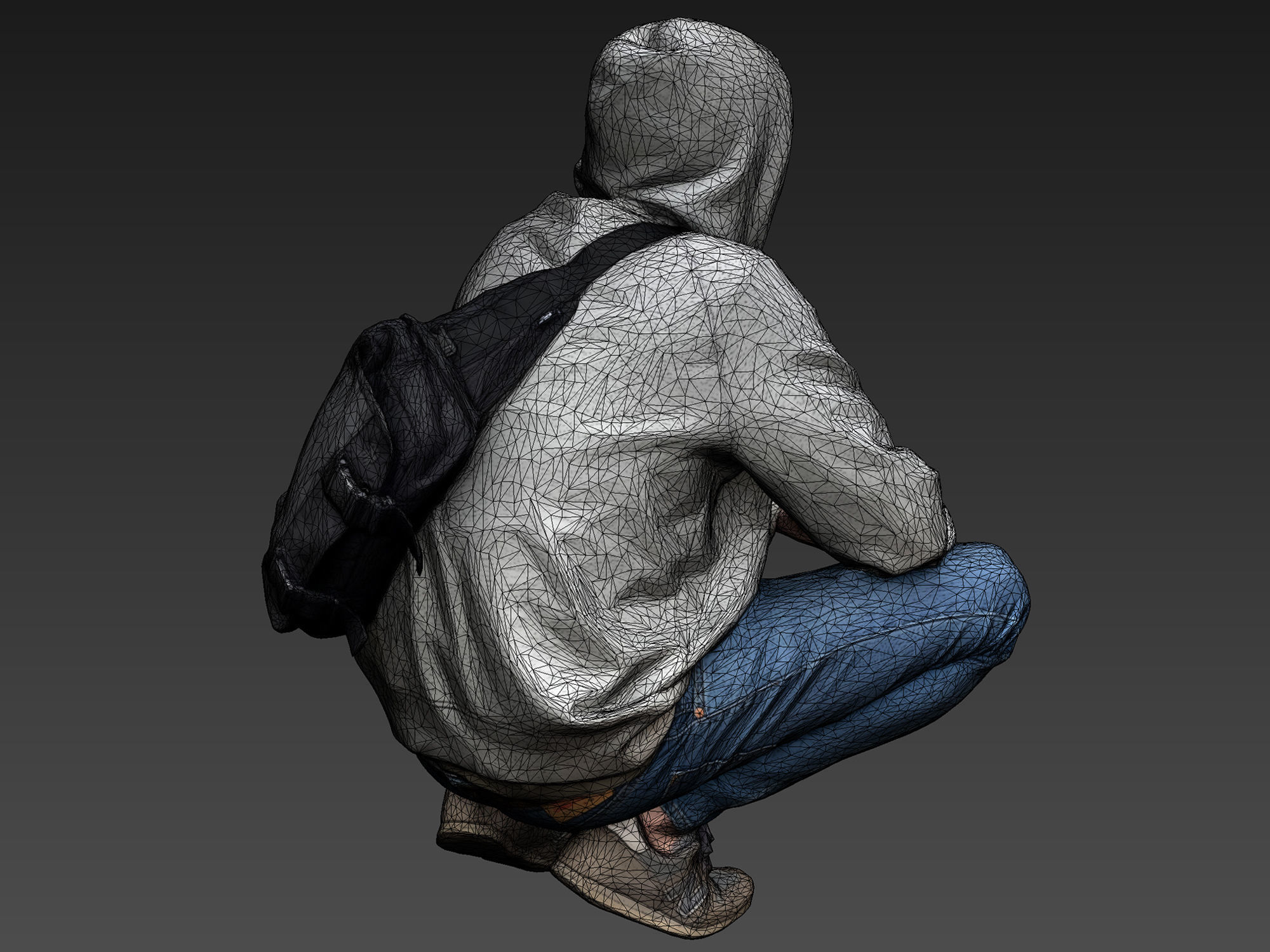 Guy Squatting 3D model_7