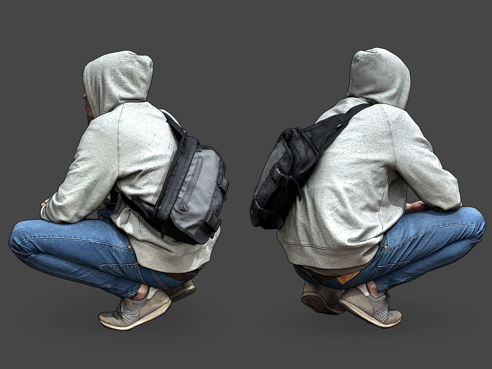Guy Squatting 3D model_3