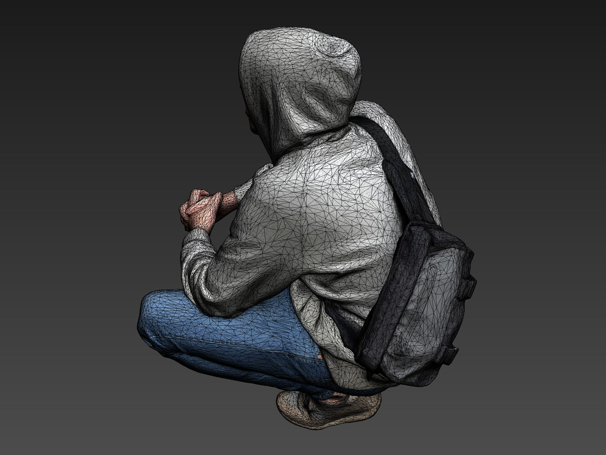 Guy Squatting 3D model_8