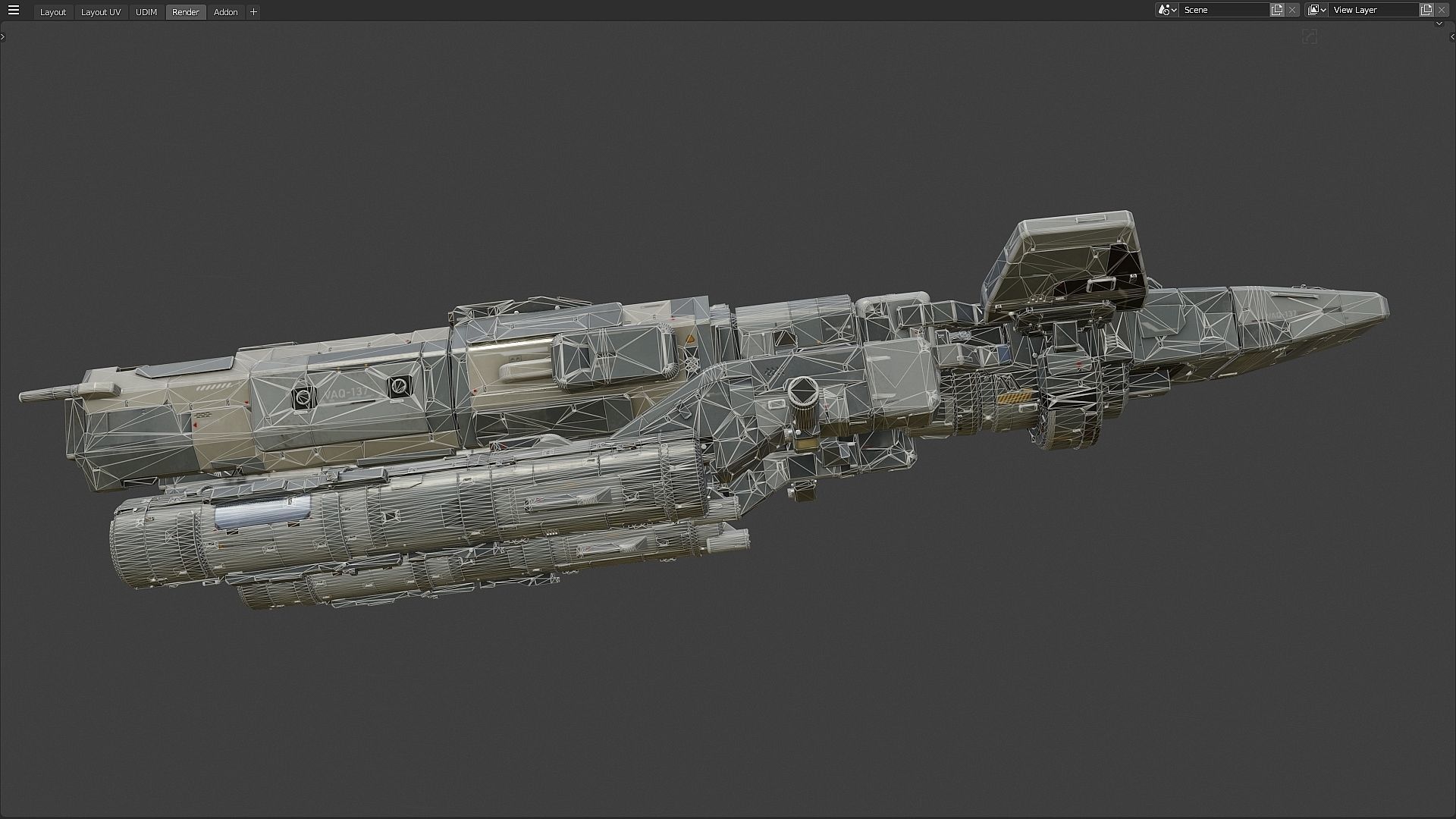 scifi-model545 spaceship 3D model_3