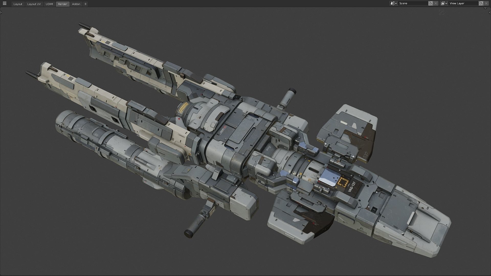 scifi-model545 spaceship 3D model_4