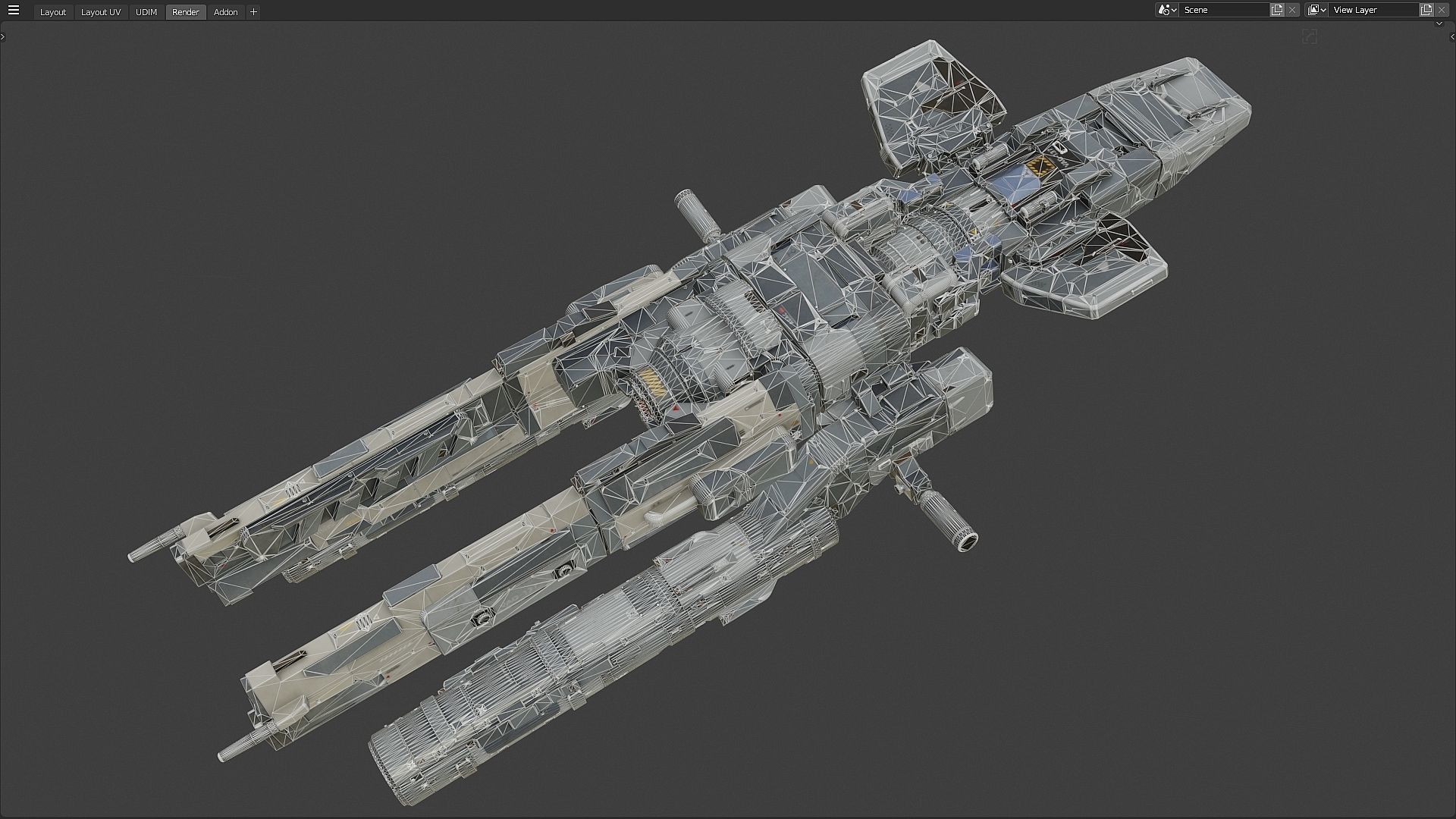 scifi-model545 spaceship 3D model_1
