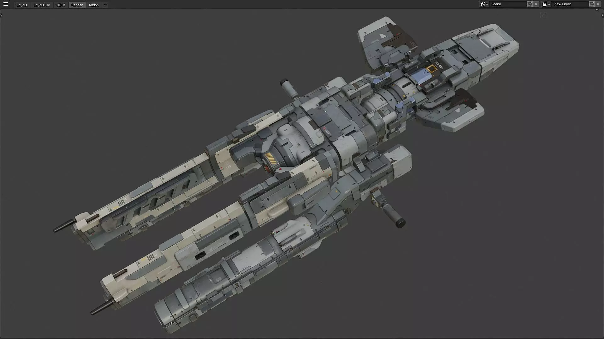 scifi-model545 spaceship 3D model_0
