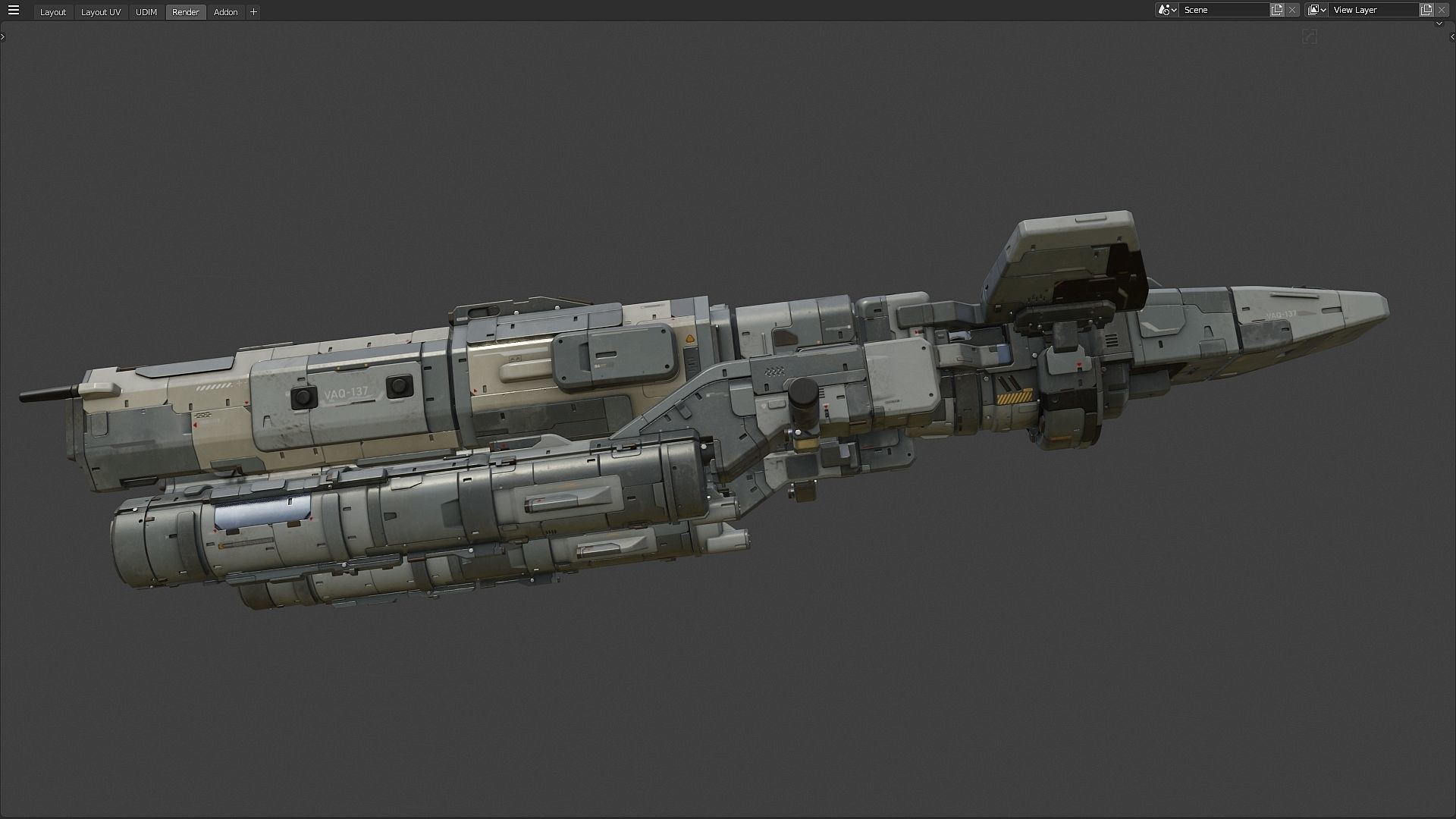 scifi-model545 spaceship 3D model_2