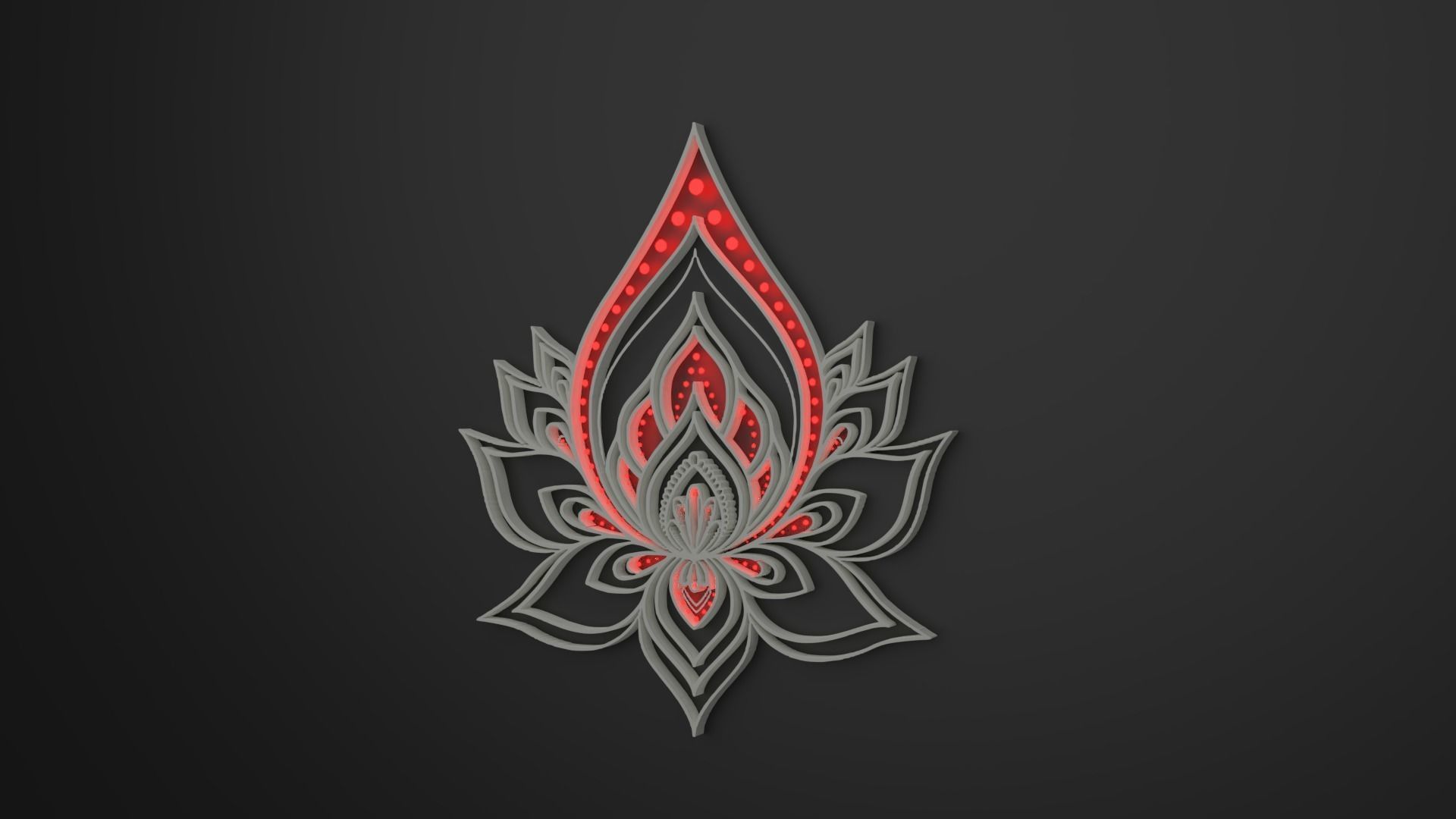 Mandala Wall Lamp 3D model_14