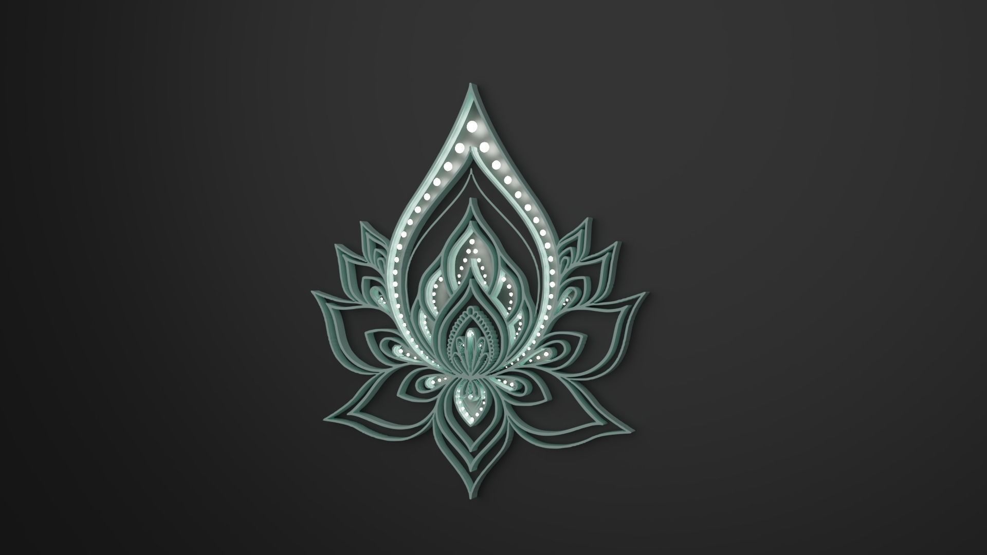 Mandala Wall Lamp 3D model_16