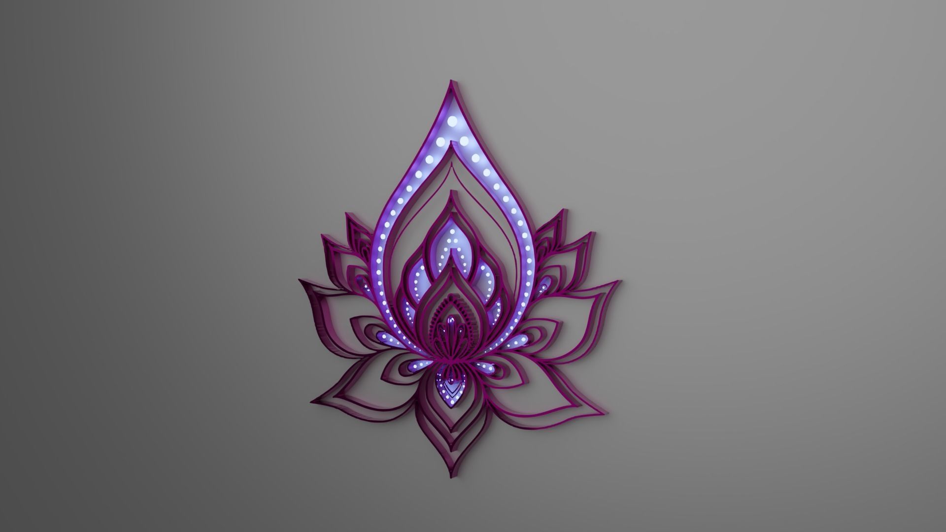 Mandala Wall Lamp 3D model_10