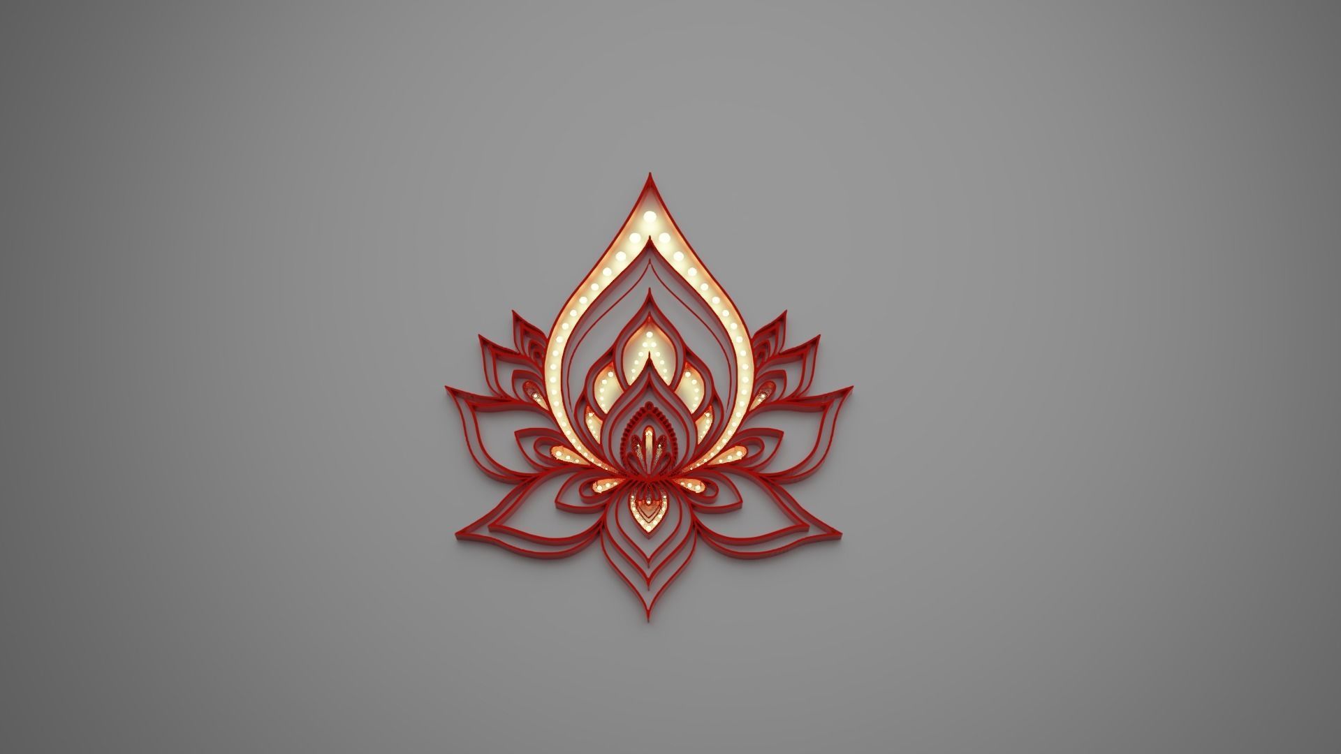 Mandala Wall Lamp 3D model_6