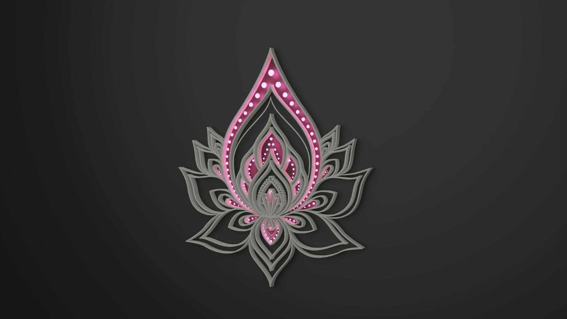 Mandala Wall Lamp 3D model_12