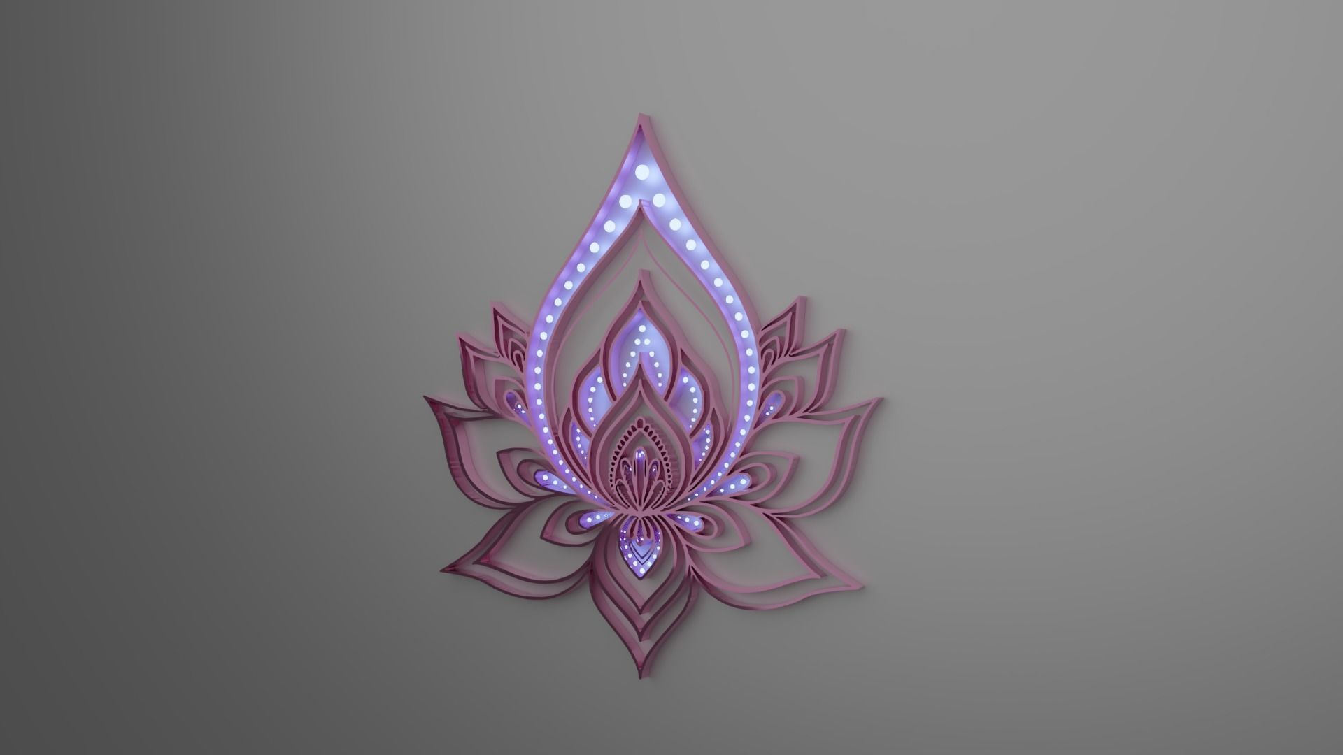 Mandala Wall Lamp 3D model_9