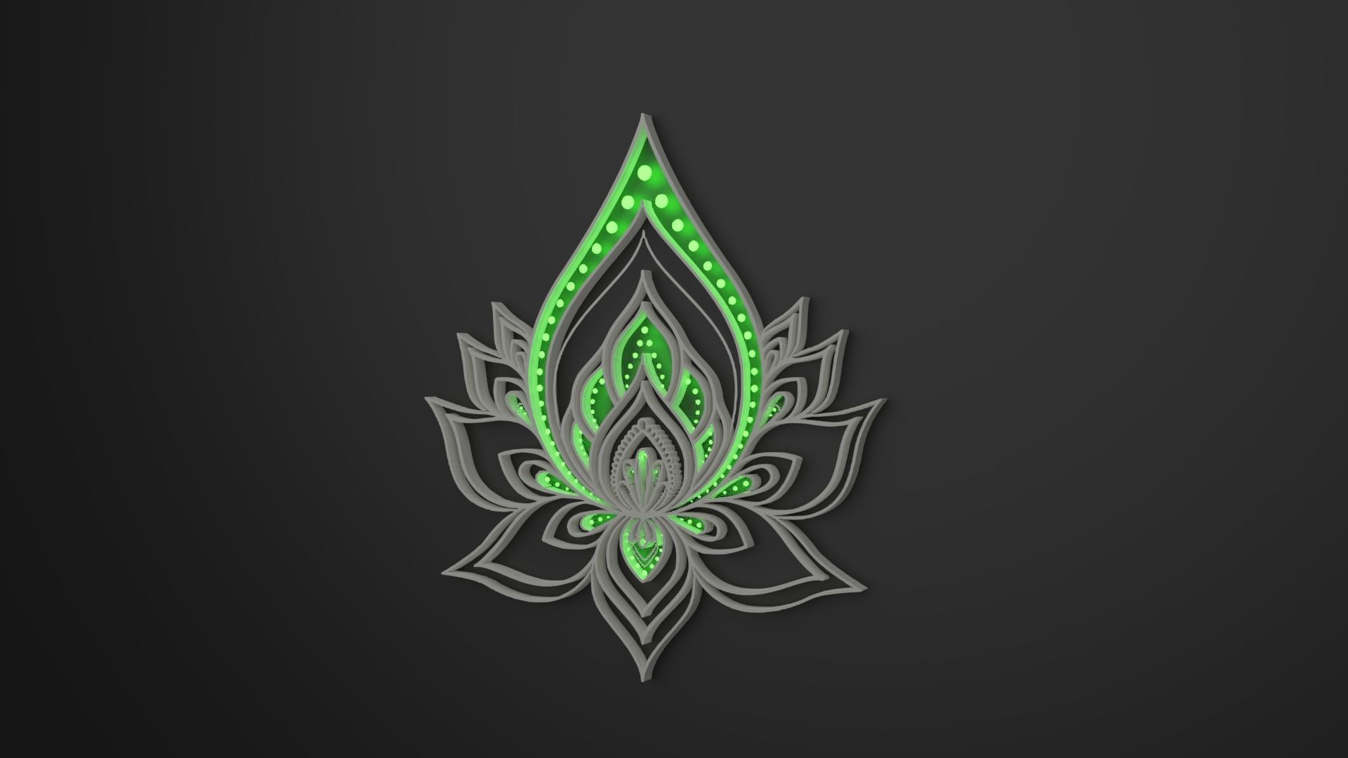 Mandala Wall Lamp 3D model_13