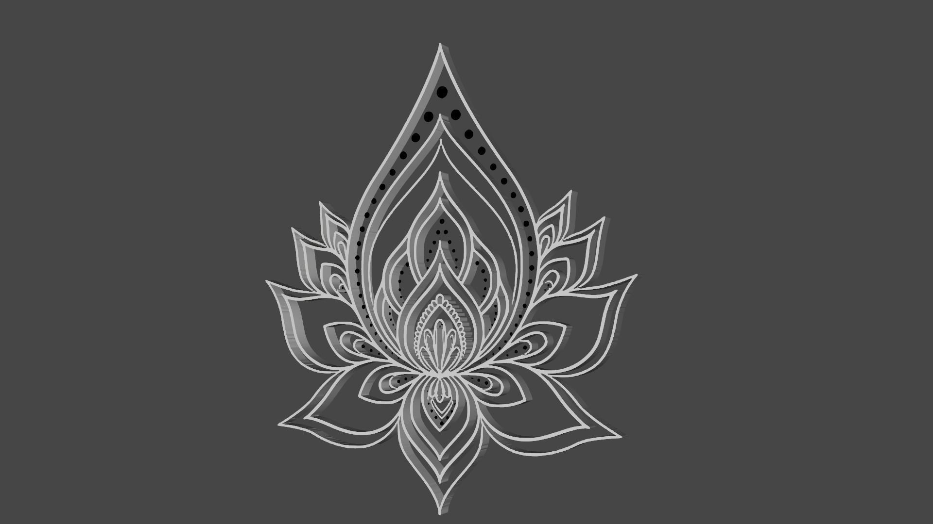 Mandala Wall Lamp 3D model_1