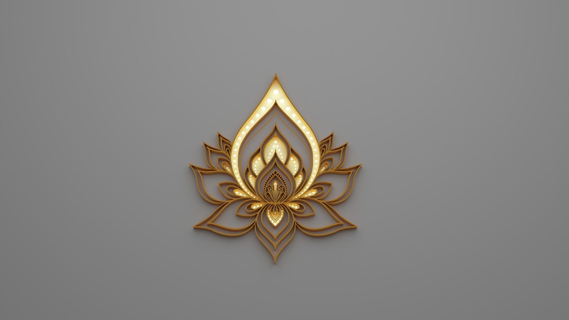 Mandala Wall Lamp 3D model_4