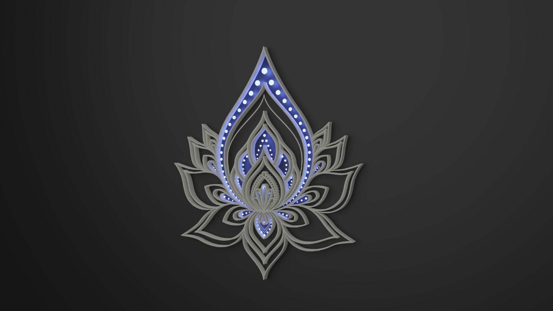 Mandala Wall Lamp 3D model_11