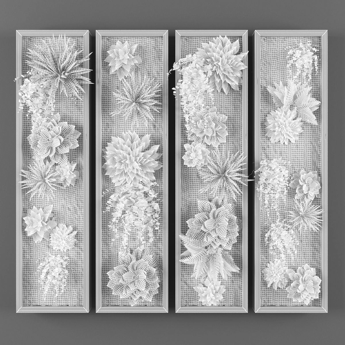 Vertical garden 123 Low-poly 3D model_2