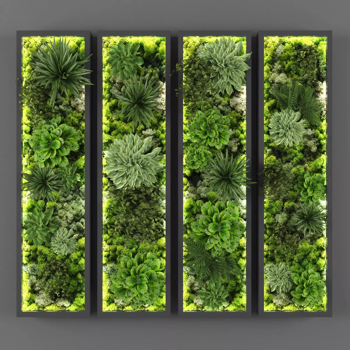 Vertical garden 123 Low-poly 3D model_0