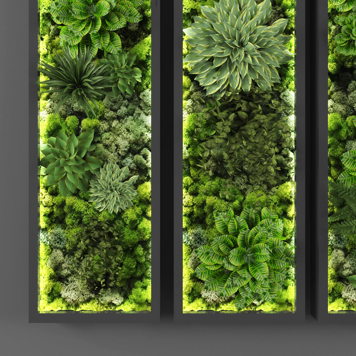 Vertical garden 123 Low-poly 3D model_1
