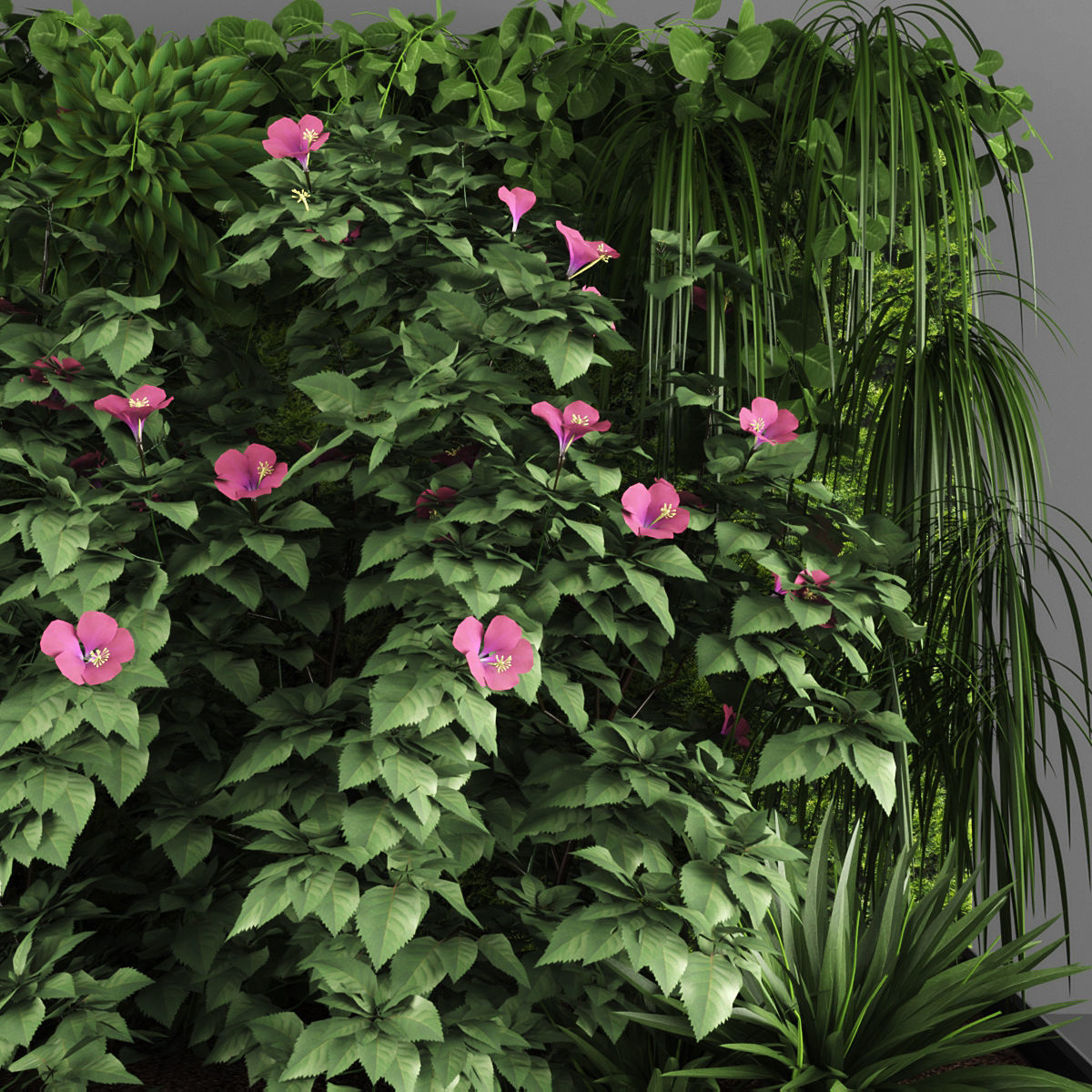 Vertical garden 125 Low-poly 3D model_1