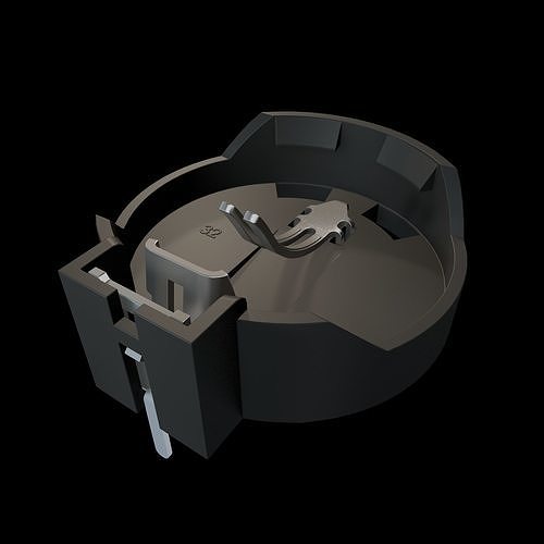 Coin Battery Holder with Battery 3D model