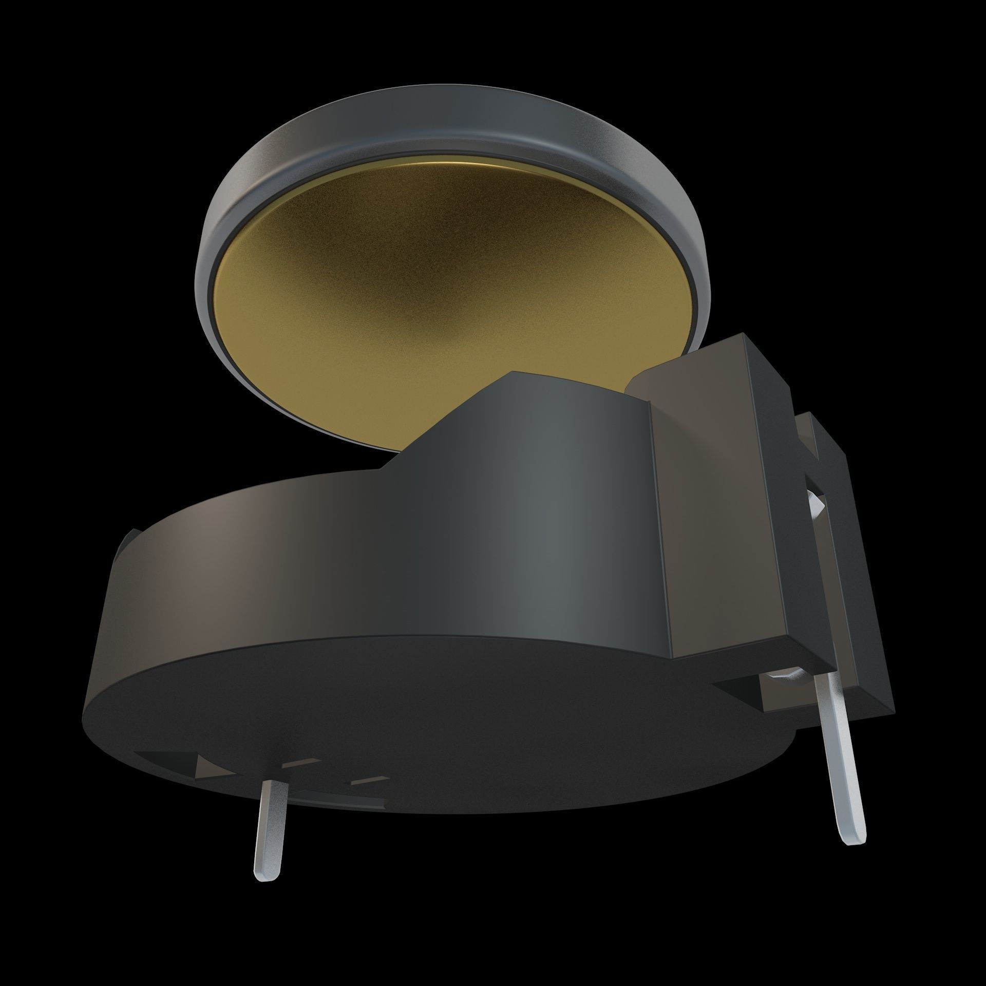 Coin Battery Holder with Battery 3D model_4