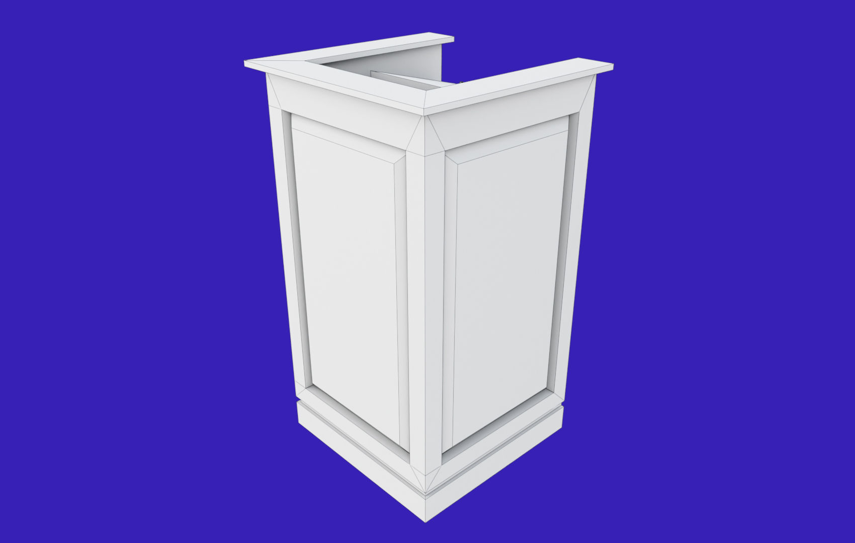 Rectangular Pulpit Low-poly 3D model_18