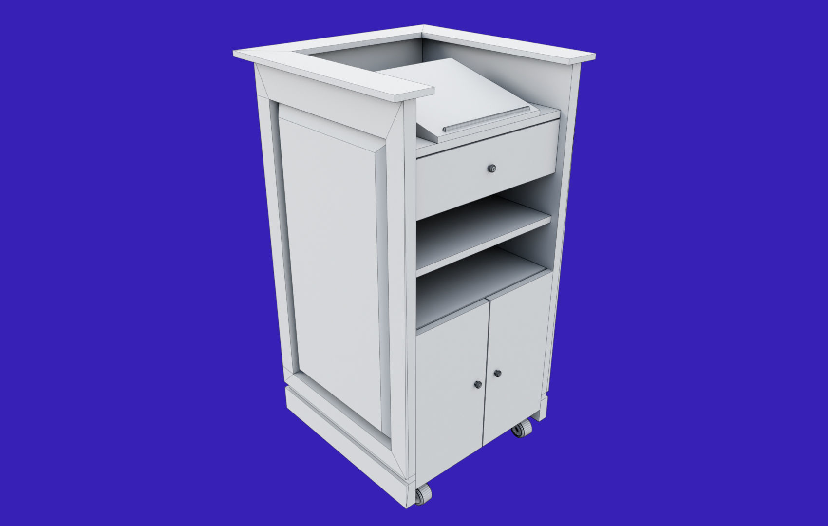 Rectangular Pulpit Low-poly 3D model_8