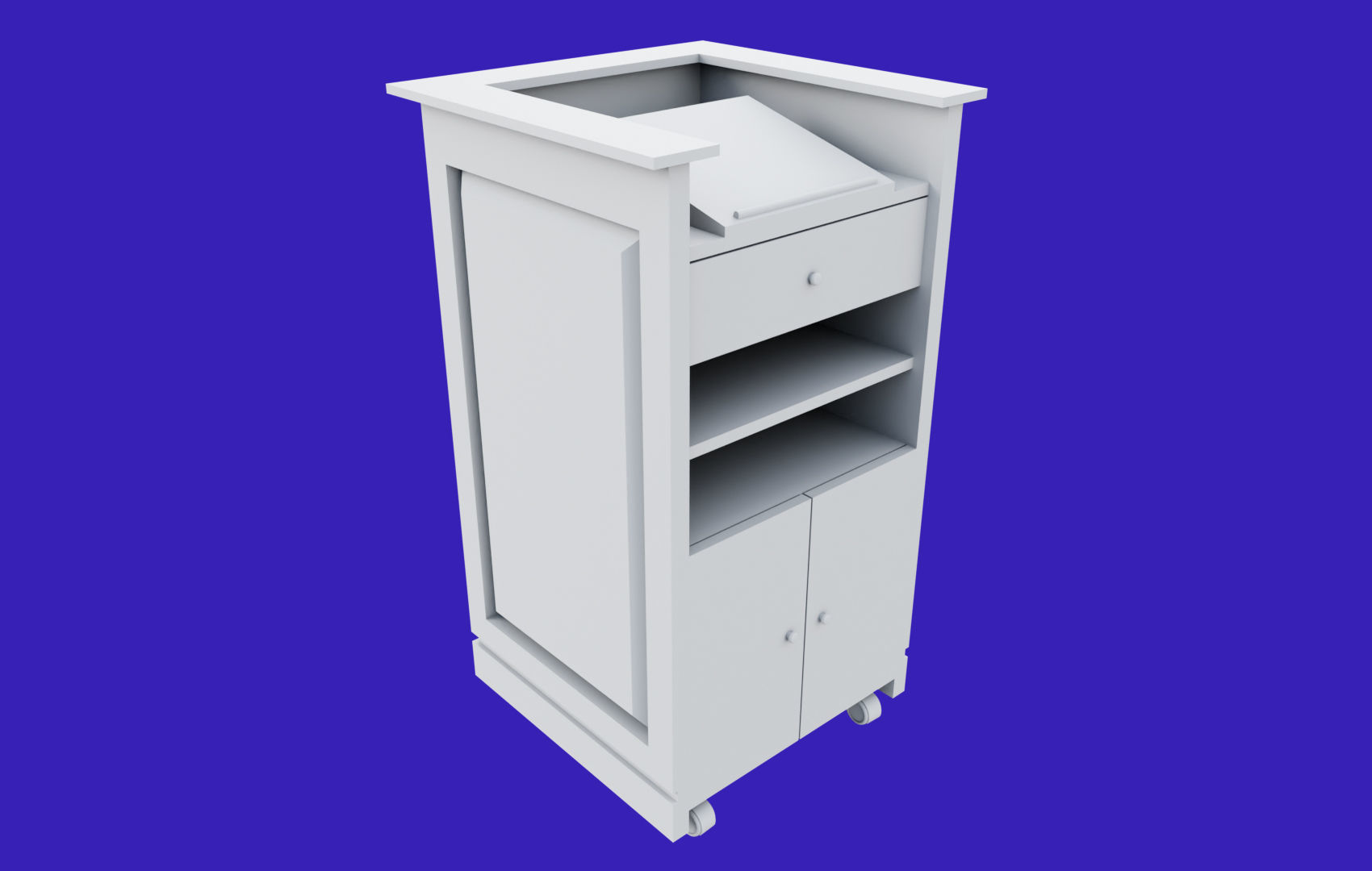 Rectangular Pulpit Low-poly 3D model_7