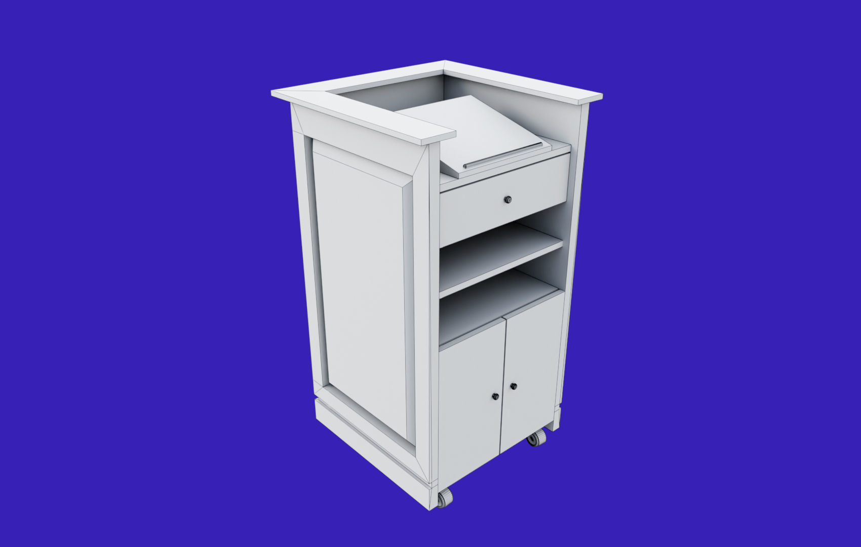 Rectangular Pulpit Low-poly 3D model_10