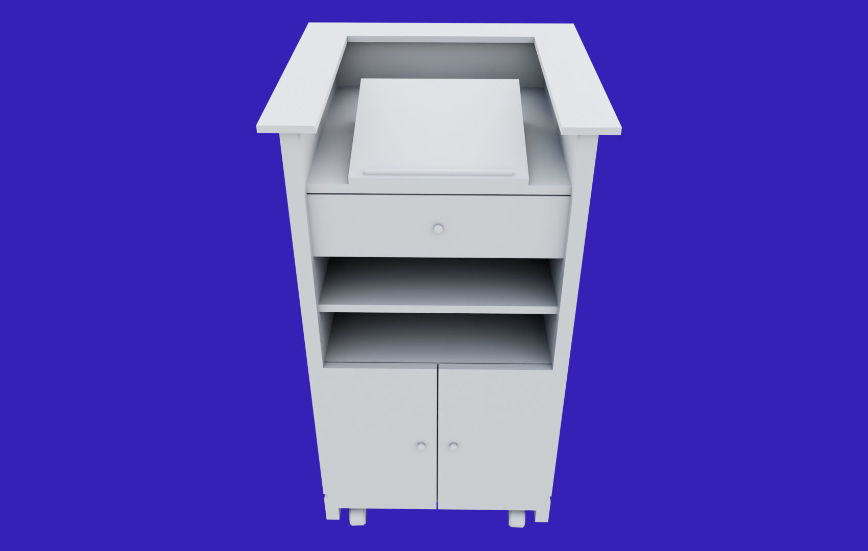 Rectangular Pulpit Low-poly 3D model_13