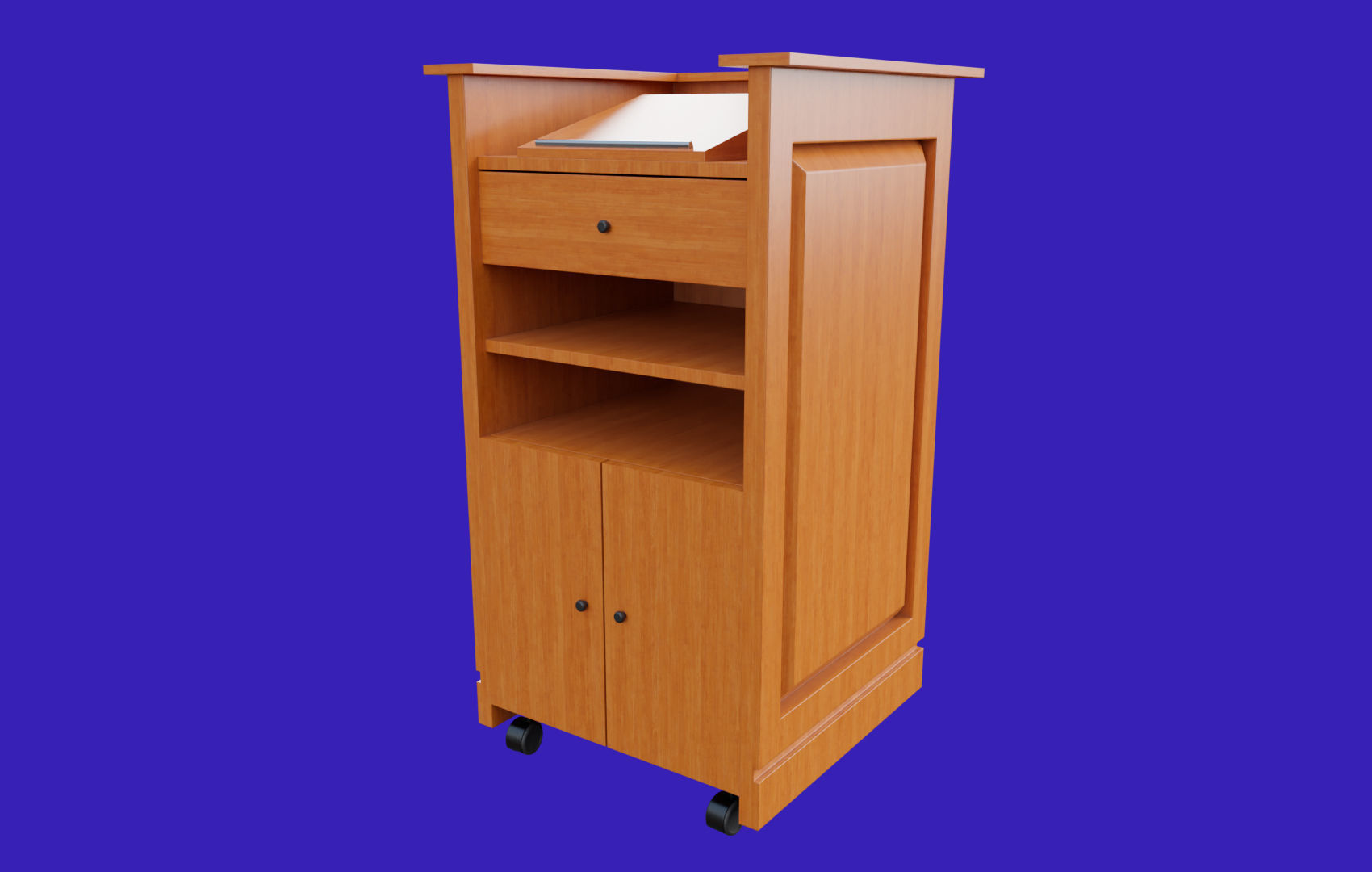 Rectangular Pulpit Low-poly 3D model_3